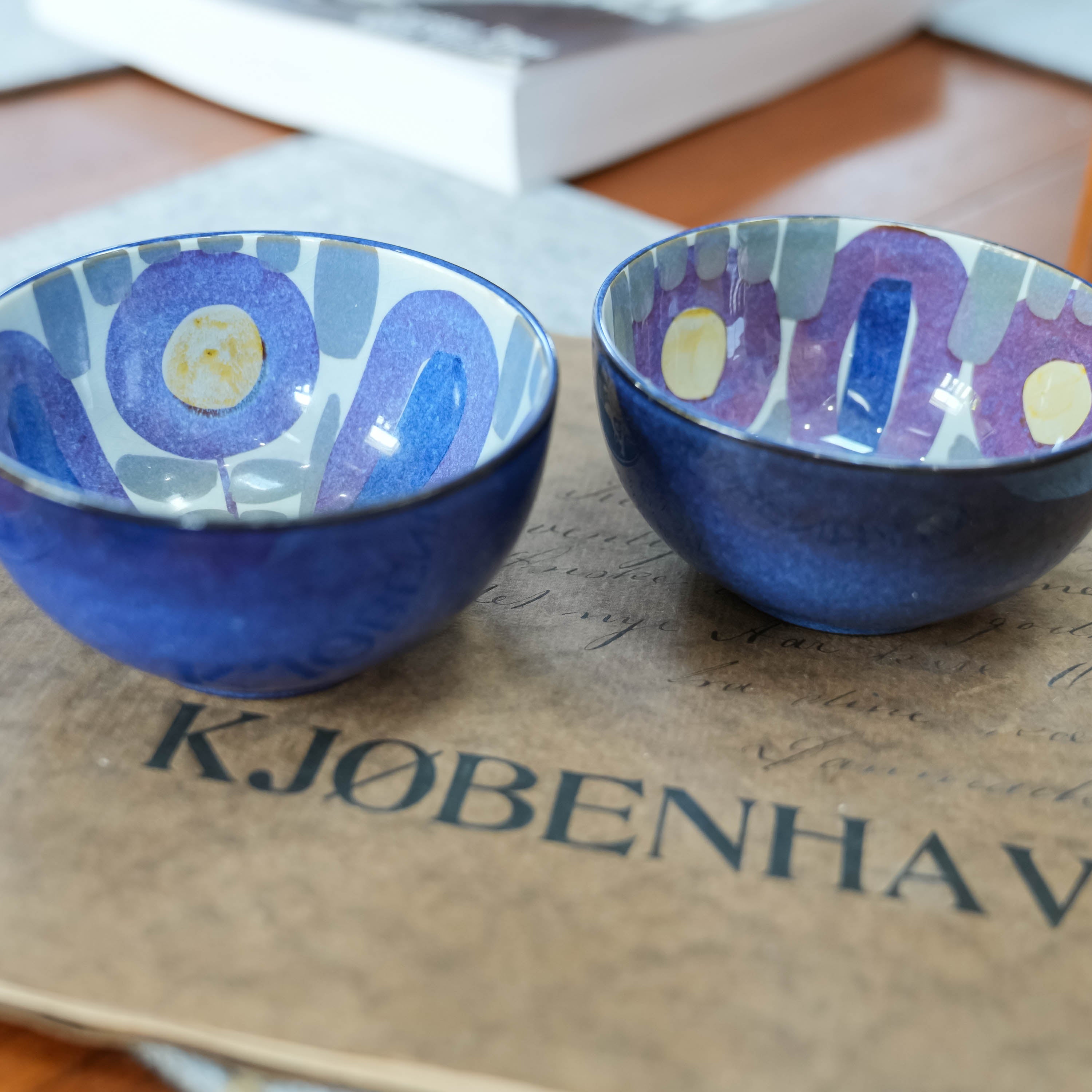 Royal Copenhagen Tenera faience bowls by Kari Christensen, the second bowl of the pair
