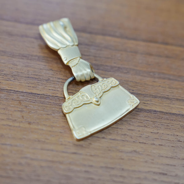 JJ Jonette Articulated Purse Brooch, 1980s