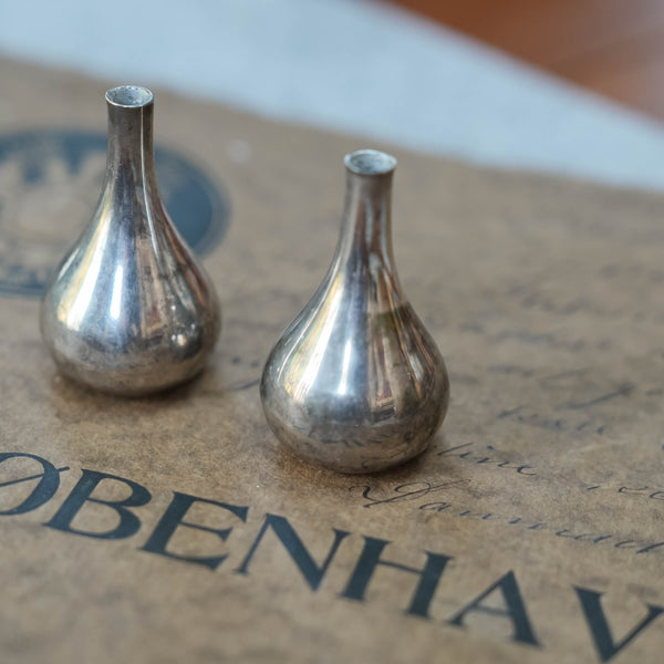 Dansk Jens Quistgaard Teardrop Candleholders, Silverplate Pair